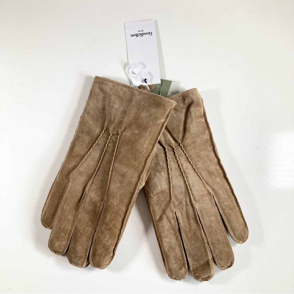 Goodfellow & Co Tan Suede Gloves with Textured Grip